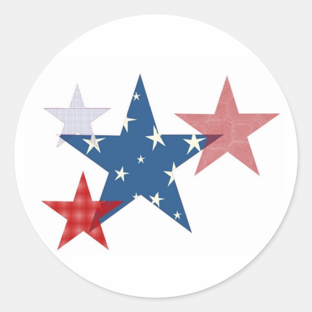 Adesivo Redondo Estrelas Patriotas (Frente)