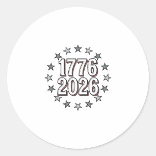 Adesivo Redondo Estrelas Patrióticas Vintage Vetor Design 1776 202