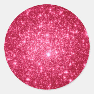 Adesivo Redondo Estrelas Rosa Quentes