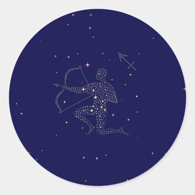 Adesivo Redondo estrelas sagitário (Frente)