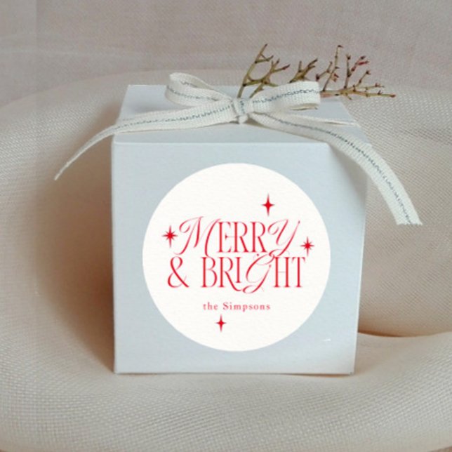 Adesivo Redondo Estrelas Simples Alegre e Brilhante (Criador carregado)