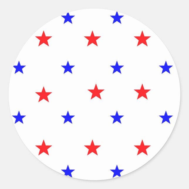 Adesivo Redondo Estrelas Vermelhas e Azuis - Padrão do Céu Estrela (Frente)