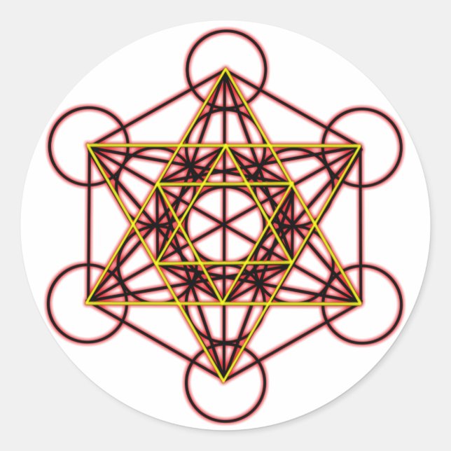 Adesivo Redondo EstrelaVermelhaMetatron (Frente)