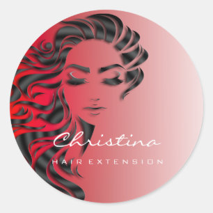 Adesivo Redondo Estribo de Extensão do Cabelo Makeup Eyelash Red