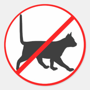 Adesivo Redondo Estritamente Proibido Para Gatos!