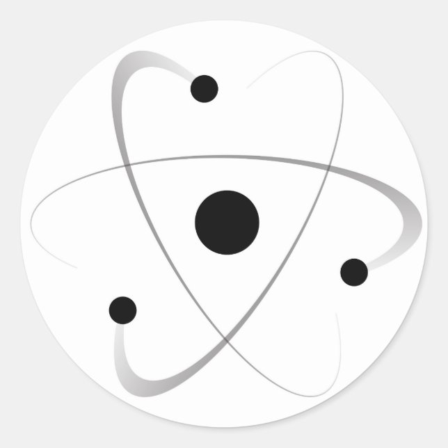 Adesivo Redondo Estrutura de Massa Atômica (Frente)
