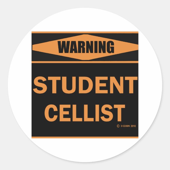 Adesivo Redondo Estudante Cellist (Frente)