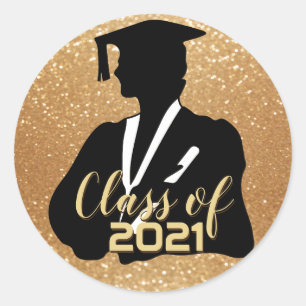 Adesivo Redondo Estudante graduada - classe de 20XX