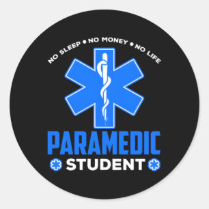 Adesivo Redondo Estudante paramédico Sem Dormir Sem Unidade De Amb