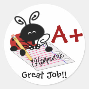 Adesivo Redondo Estudante Reward Ladybug Sticker