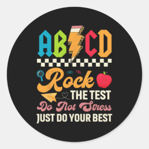 Adesivo Redondo Estudantes Do Dia De Teste Da Abcd Rock