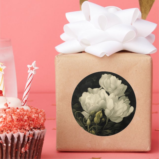 Adesivo Redondo Estudo de um Peony (Festa)