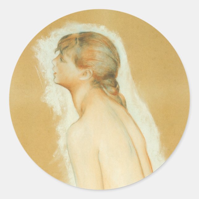 Adesivo Redondo Estudo para "Os Grandes Banhistas" por Pierre Reno (Frente)