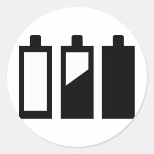 Adesivo Redondo esvazie às baterias completas