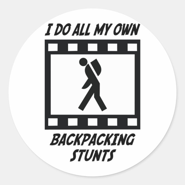 Adesivo Redondo Etapas de Backpacking (Frente)