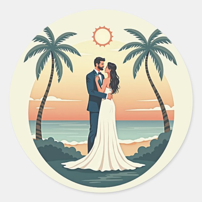 Adesivo Redondo Eterno Romance Wedding Sticker (Frente)