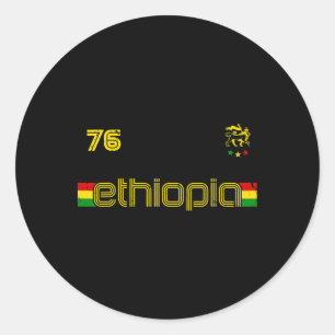 Adesivo Redondo Etiópia -reggae Rastafari Jamaica Futebol Estilo