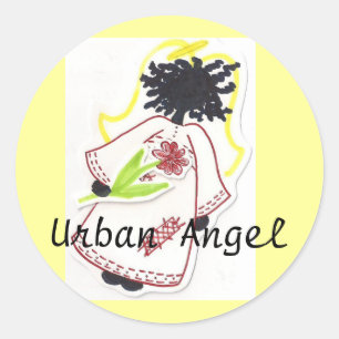 Adesivo Redondo Etiqueta, anjo urbano - personalizado