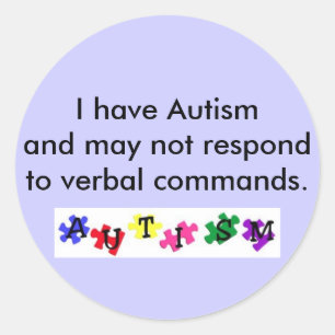 Adesivo Redondo etiqueta, eu estou com o autismo e não posso resp