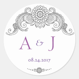 Adesivo Redondo Etiqueta-preto redondo do design elegante de