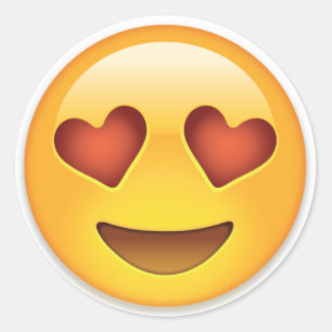 Adesivo Redondo Etiqueta, Stickers, Emoji love