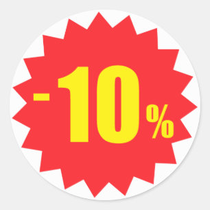 Adesivo Redondo etiquetas, branco e vermelho do disconto de uma