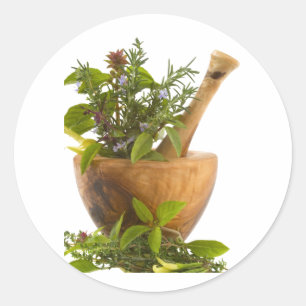 Adesivo Redondo Etiquetas--Ervas