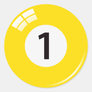 Adesivo Redondo Etiquetas/etiquetas de esfera de piscina número um