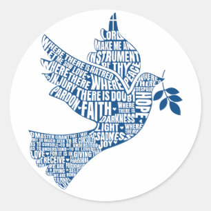 Adesivo Redondo Etiquetas: Instrumentos da paz (St Francis)