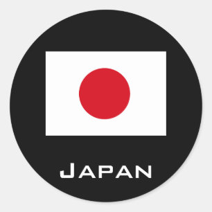 Adesivo Redondo Etiquetas-redondas de bandeira do Japão