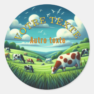 Adesivo Redondo Étiquette ronde classique (Fromagerie)