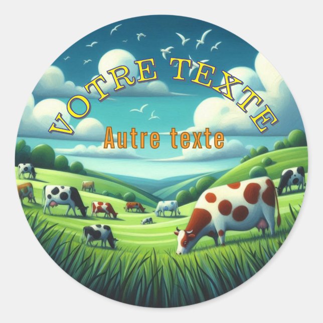 Adesivo Redondo Étiquette ronde classique (Fromagerie) (Frente)