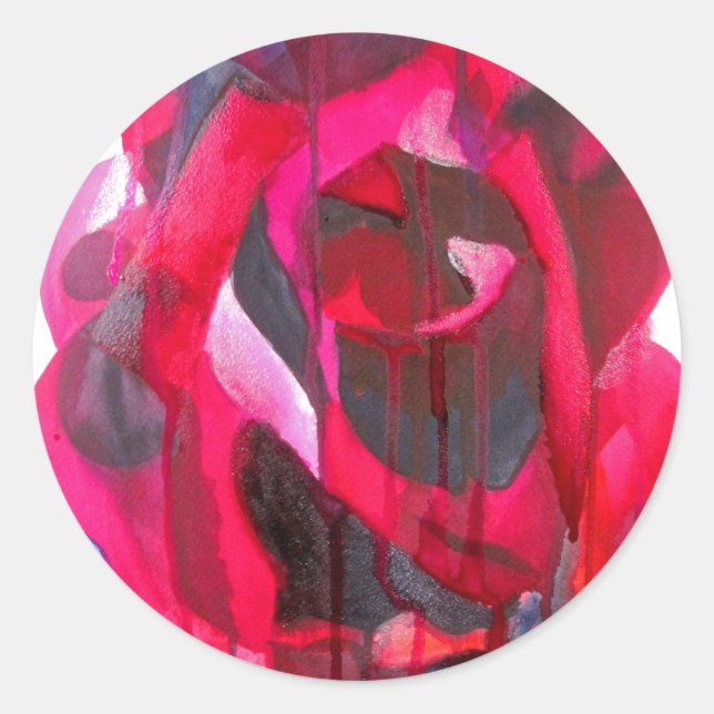 Adesivo Redondo Etoile de Holland moderna arte rosa original (Frente)