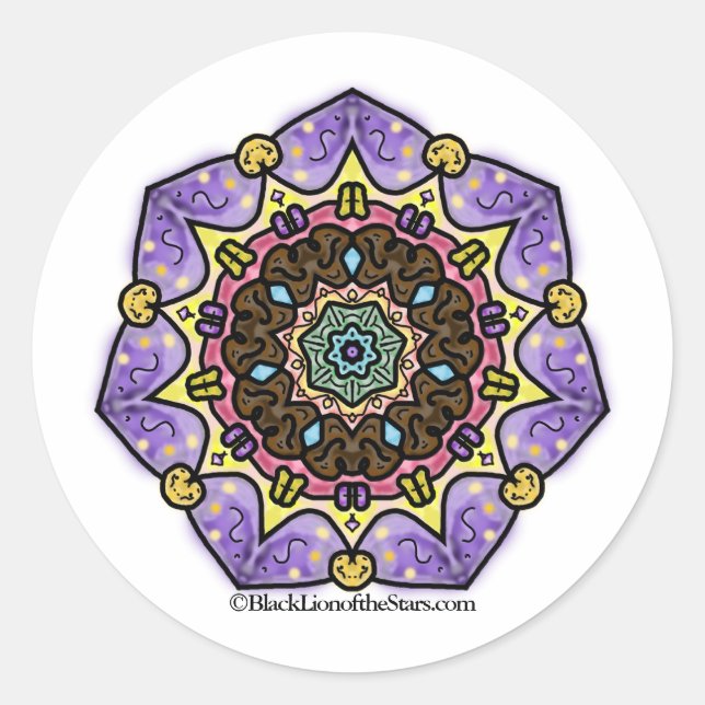 Adesivo Redondo Etoile Mandala Sticker (Frente)