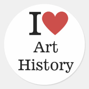Adesivo Redondo Eu ❤️ a História da Arte para Estudantes/Faculdade