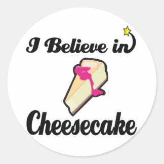 Adesivo Redondo eu acredito em cheesecake