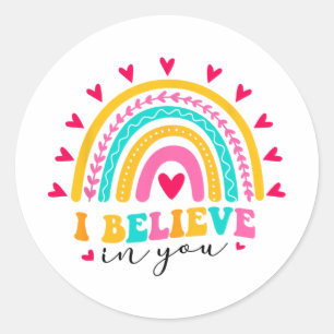 Adesivo Redondo Eu Acredito Em Você Professores Teste Ideia Do Dia