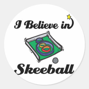 Adesivo Redondo eu acredito no skeeball