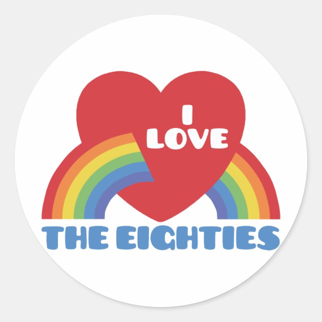 Adesivo Redondo Eu Adoro A anos 80 (Frente)