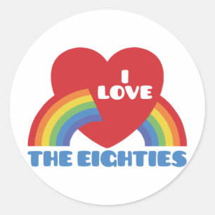 Adesivo Redondo Eu Adoro A anos 80