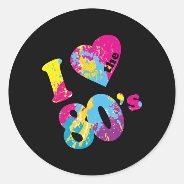 Adesivo Redondo Eu Adoro A Anos 80 (Frente)