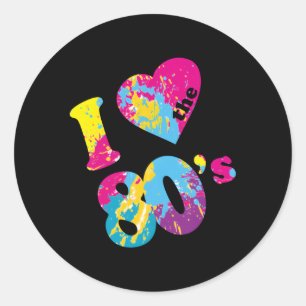 Adesivo Redondo Eu Adoro A Anos 80
