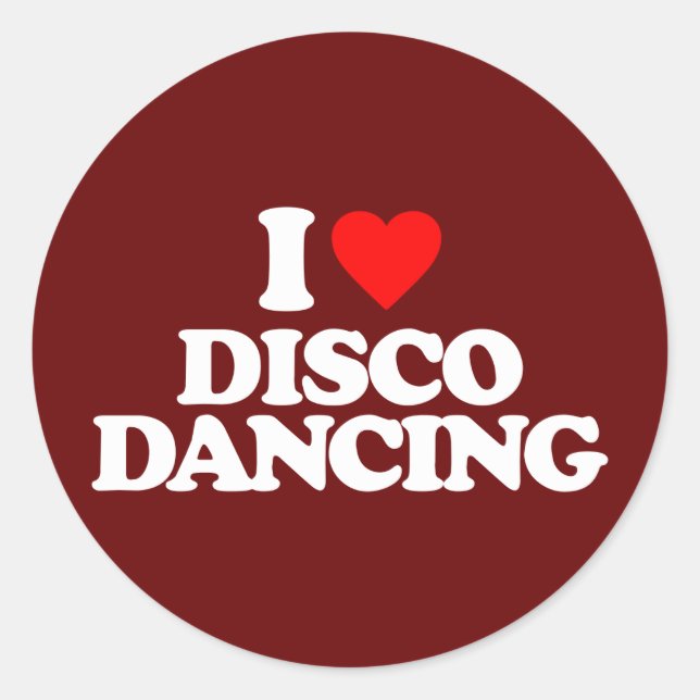 ADESIVO REDONDO EU ADORO A DANÇADA DE DISCO (Frente)