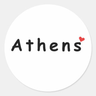 Adesivo Redondo Eu adoro a Grécia de Atenas