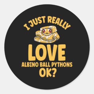 Adesivo Redondo Eu Adoro Albino Ball Pythons Ok