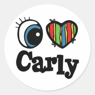 Adesivo Redondo Eu Adoro (Amo) Carly