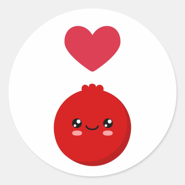 Adesivo Redondo Eu adoro amoras (Frente)