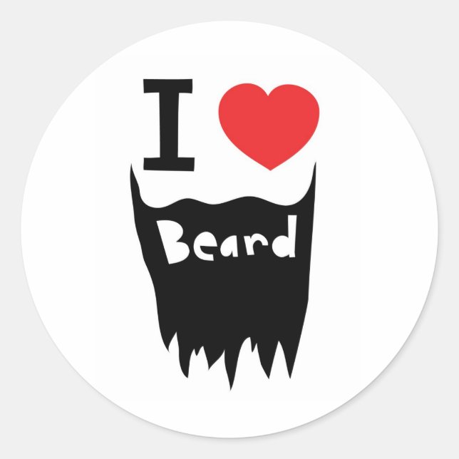 Adesivo Redondo Eu adoro barba (Frente)
