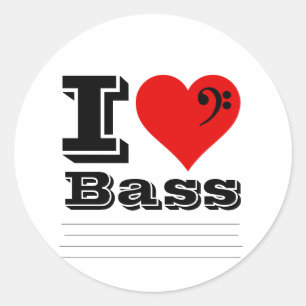 Adesivo Redondo Eu Adoro Bass