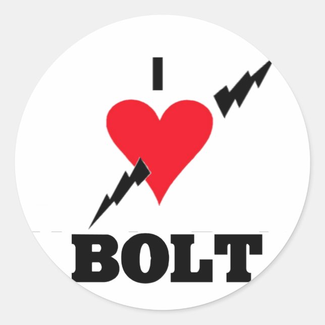 Adesivo Redondo eu adoro bolt (Frente)
